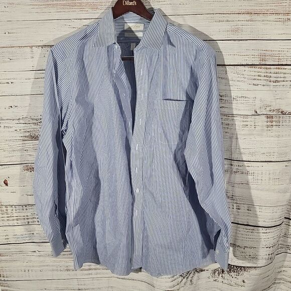 Roundtree Yorke Fitted Pinstriped Button Down - 17.5 - 35 - Picture 1 of 3